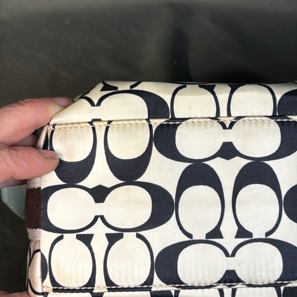 Coach Classic Signature Canvas Black White and blue Small Purse/Wristlet - Picture 8 of 13